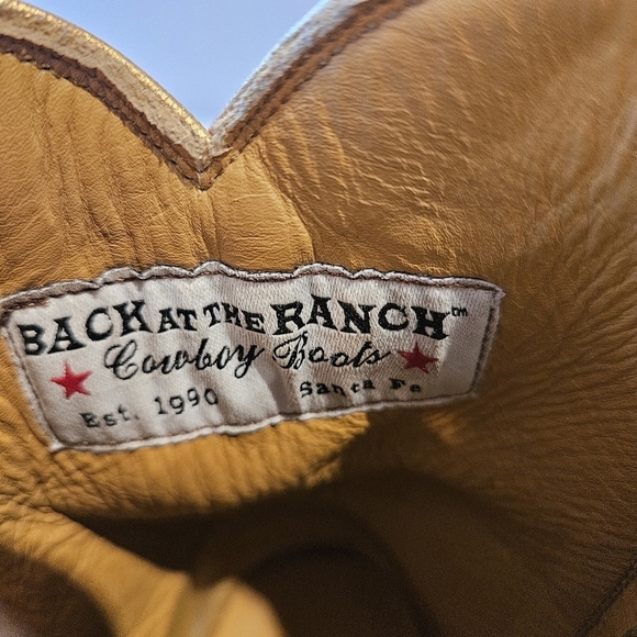 Back At The Ranch White Marble Ostrich Zipper Ankle Cowboy Boots - Picture 9 of 11